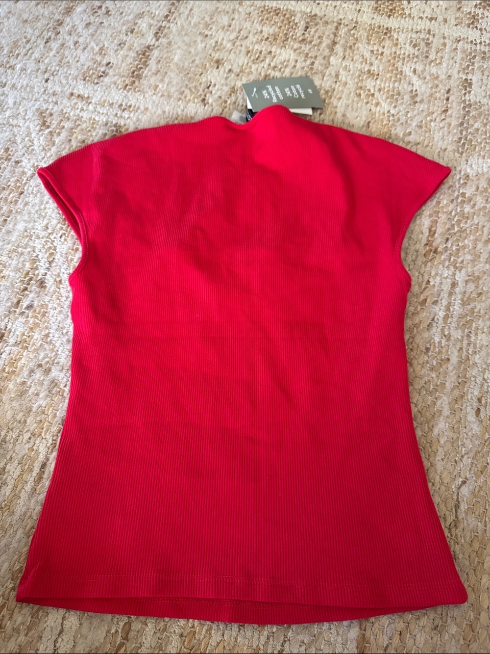 H&M Red Ribbed Square-Neck Tank - Picture 4 of 4
